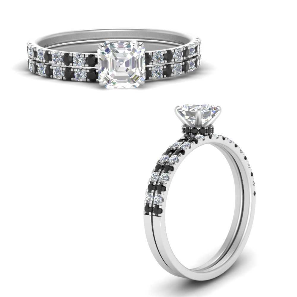 hidden-halo-half-way-asscher-cut-wedding-ring-set-with-black-diamond-in-FD9168ASGBLACKANGLE3-NL-WG