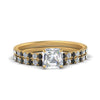 Load image into Gallery viewer, hidden-halo-half-way-asscher-cut-wedding-ring-set-with-black-diamond-in-FD9168ASGBLACKANGLE3-NL-YG