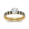 Load image into Gallery viewer, hidden-halo-half-way-asscher-cut-wedding-ring-set-with-black-diamond-in-FD9168ASGBLACKANGLE3-NL-YG