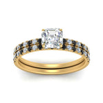 Load image into Gallery viewer, hidden-halo-half-way-asscher-cut-wedding-ring-set-with-black-diamond-in-FD9168ASGBLACKANGLE3-NL-YG
