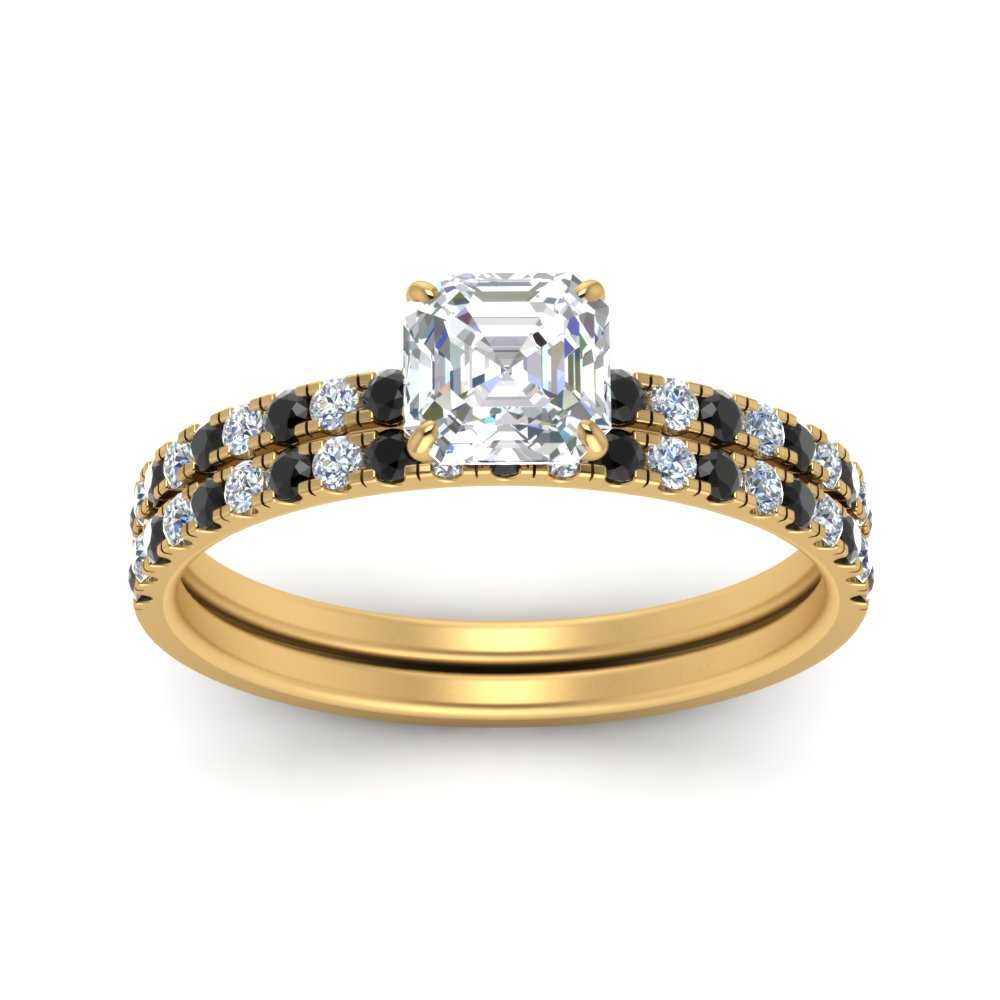 hidden-halo-half-way-asscher-cut-wedding-ring-set-with-black-diamond-in-FD9168ASGBLACKANGLE3-NL-YG