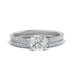 Load image into Gallery viewer, hidden-halo-half-way-cushion-cut-diamond-wedding-ring-set-in-FD9168CUANGLE3-NL-WG
