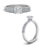 Load image into Gallery viewer, hidden-halo-half-way-cushion-cut-diamond-wedding-ring-set-in-FD9168CUANGLE3-NL-WG
