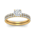 Load image into Gallery viewer, hidden-halo-half-way-cushion-cut-diamond-wedding-ring-set-in-FD9168CUANGLE3-NL-YG

