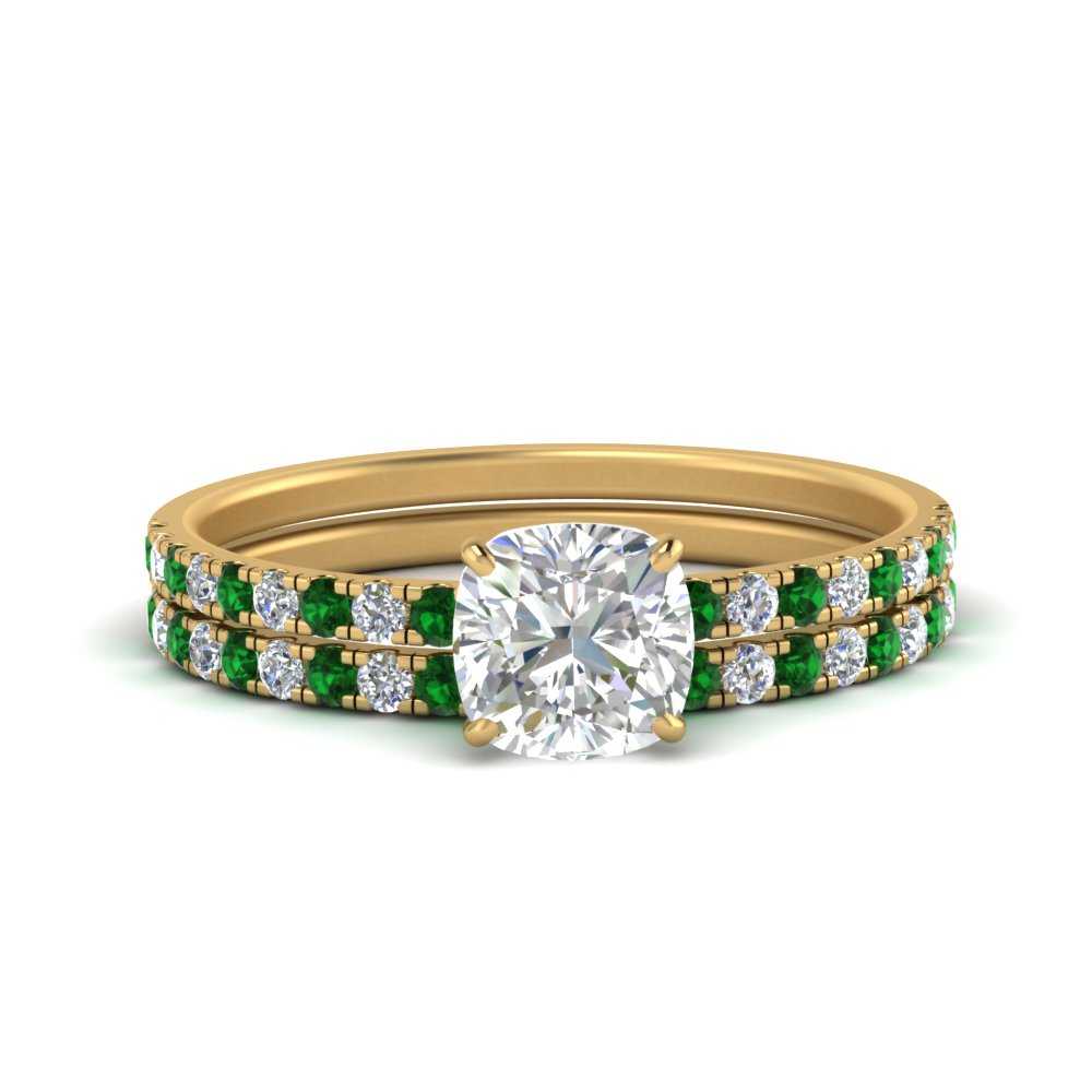 hidden-halo-half-way-cushion-cut-diamond-wedding-ring-set-with-emerald-in-FD9168CUGEMGRANGLE3-NL-YG