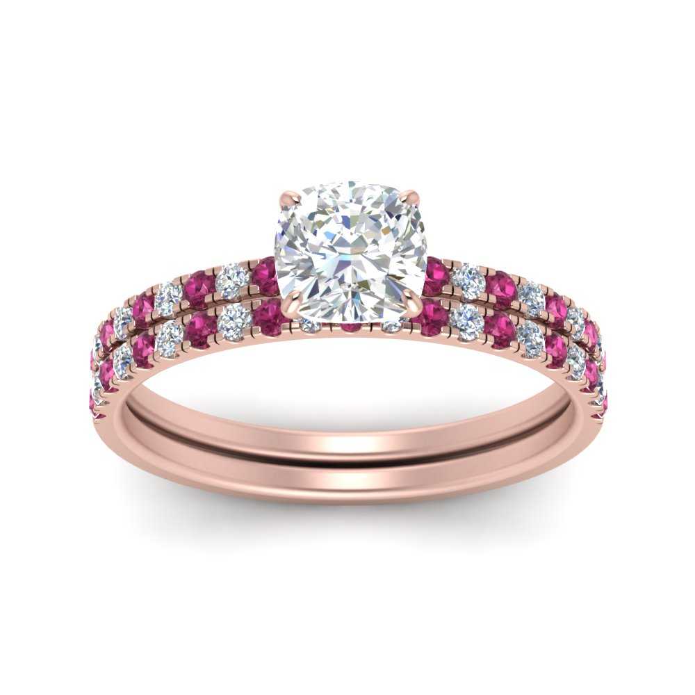 hidden-halo-half-way-cushion-cut-diamond-wedding-ring-set-with-pink-sapphire-in-FD9168CUGSADRPIANGLE3-NL-RG