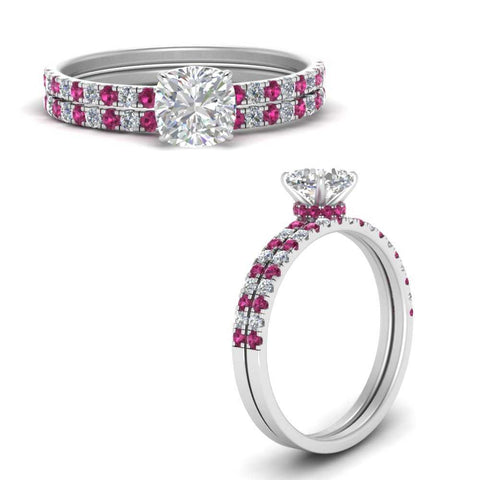 hidden-halo-half-way-cushion-cut-diamond-wedding-ring-set-with-pink-sapphire-in-FD9168CUGSADRPIANGLE3-NL-WG