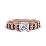 Load image into Gallery viewer, hidden-halo-half-way-cushion-cut-diamond-wedding-ring-set-with-ruby-in-FD9168CUGRUDRANGLE3-NL-RG
