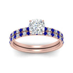Load image into Gallery viewer, hidden-halo-half-way-cushion-cut-diamond-wedding-ring-set-with-sapphire-in-FD9168CUGSABLANGLE3-NL-RG
