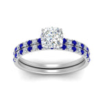 Load image into Gallery viewer, hidden-halo-half-way-cushion-cut-diamond-wedding-ring-set-with-sapphire-in-FD9168CUGSABLANGLE3-NL-WG

