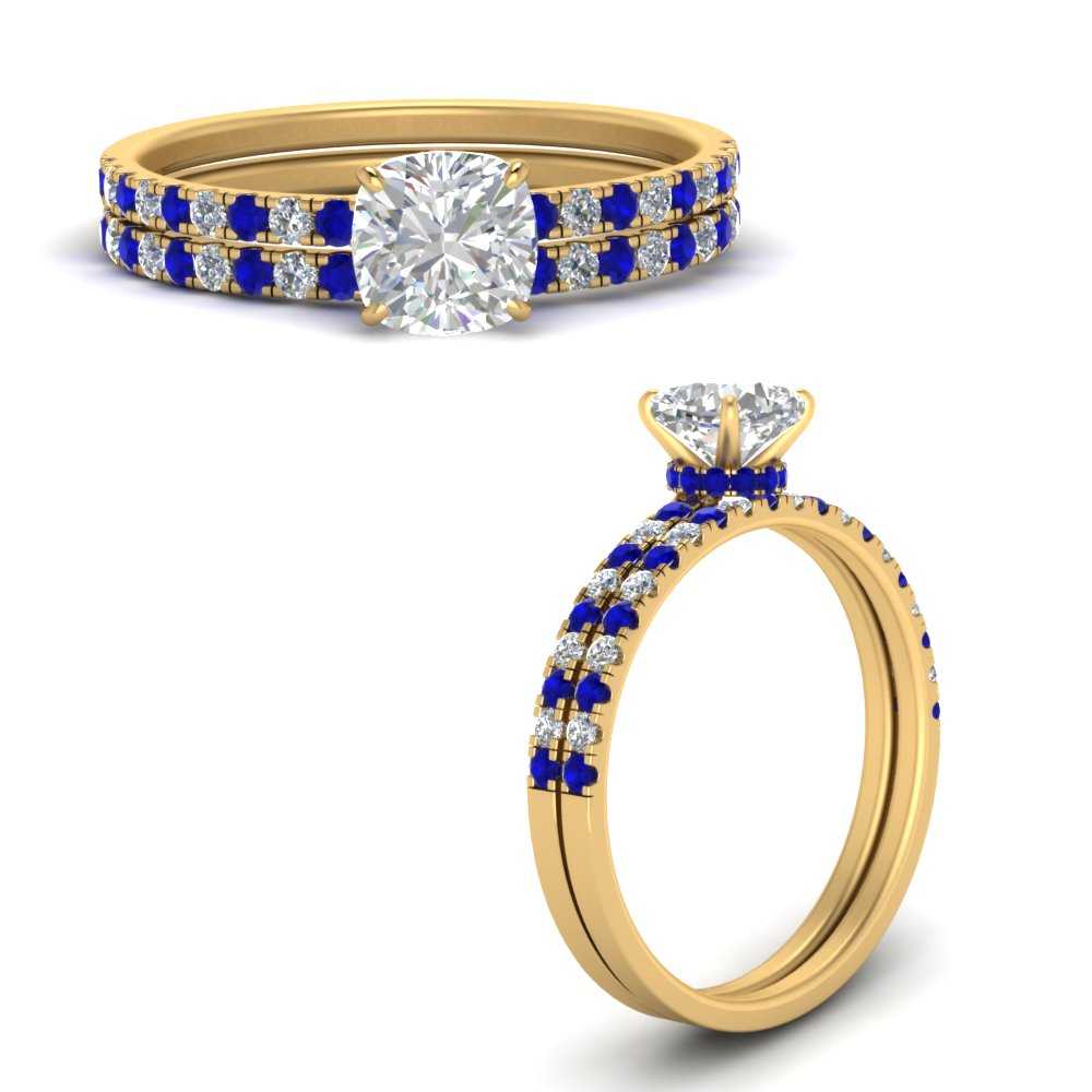 hidden-halo-half-way-cushion-cut-diamond-wedding-ring-set-with-sapphire-in-FD9168CUGSABLANGLE3-NL-YG