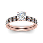 Load image into Gallery viewer, hidden-halo-half-way-cushion-cut-wedding-ring-set-with-black-diamond-in-FD9168CUGBLACKANGLE3-NL-RG
