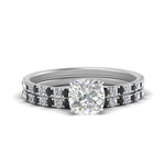 Load image into Gallery viewer, hidden-halo-half-way-cushion-cut-wedding-ring-set-with-black-diamond-in-FD9168CUGBLACKANGLE3-NL-WG
