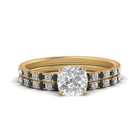 hidden-halo-half-way-cushion-cut-wedding-ring-set-with-black-diamond-in-FD9168CUGBLACKANGLE3-NL-YG