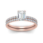 Load image into Gallery viewer, hidden-halo-half-way-emerald-cut-diamond-wedding-ring-set-in-FD9168EMANGLE3-NL-RG
