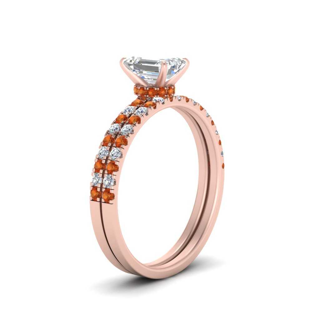 hidden-halo-half-way-emerald-cut-diamond-wedding-ring-set-with-orange-sapphire-in-FD9168EMGSAORANGLE3-NL-RG