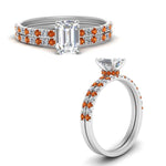 Load image into Gallery viewer, hidden-halo-half-way-emerald-cut-diamond-wedding-ring-set-with-orange-sapphire-in-FD9168EMGSAORANGLE3-NL-WG
