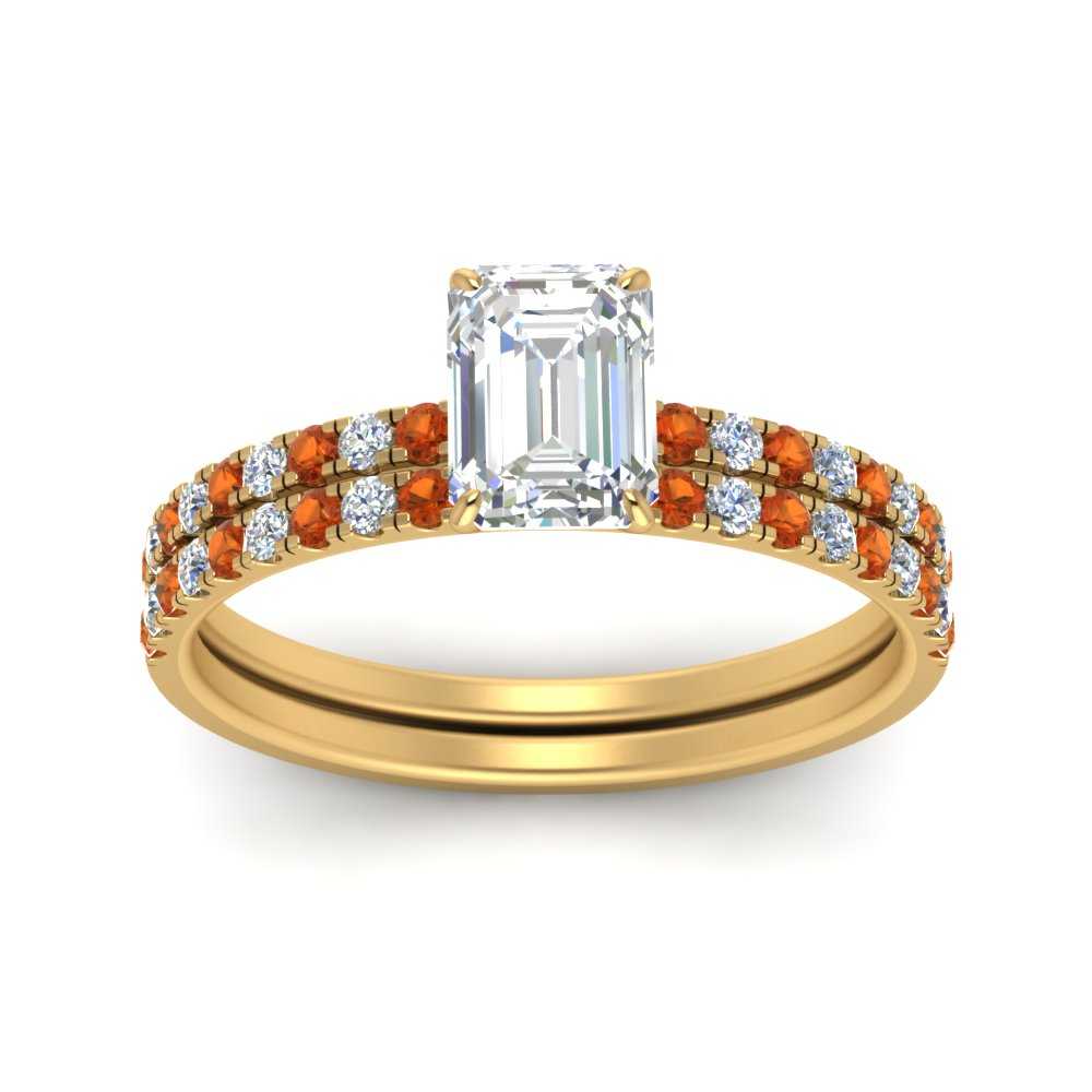 hidden-halo-half-way-emerald-cut-diamond-wedding-ring-set-with-orange-sapphire-in-FD9168EMGSAORANGLE3-NL-YG