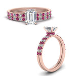 Load image into Gallery viewer, hidden-halo-half-way-emerald-cut-diamond-wedding-ring-set-with-pink-sapphire-in-FD9168EMGSADRPIANGLE3-NL-RG
