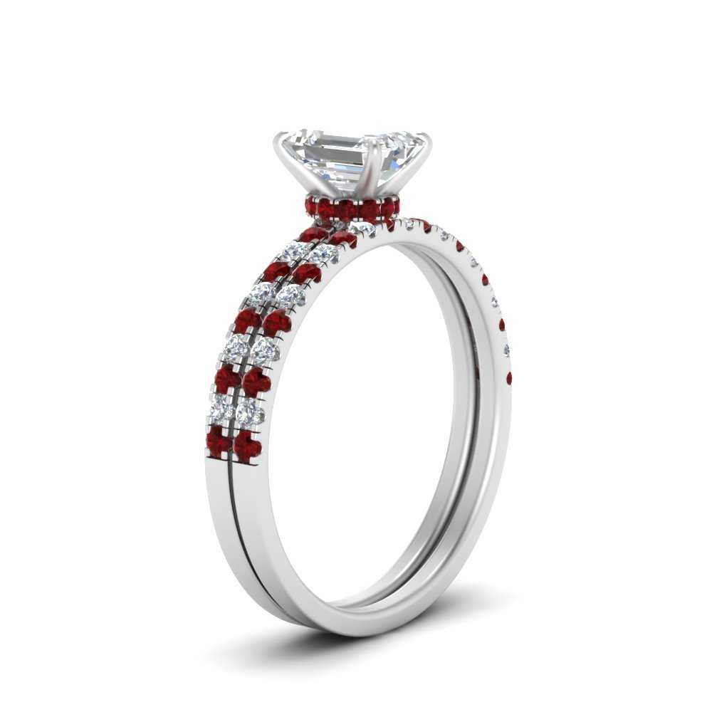 hidden-halo-half-way-emerald-cut-diamond-wedding-ring-set-with-ruby-in-FD9168EMGRUDRANGLE3-NL-WG