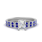 Load image into Gallery viewer, hidden-halo-half-way-emerald-cut-diamond-wedding-ring-set-with-sapphire-in-FD9168EMGSABLANGLE3-NL-WG
