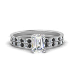 Load image into Gallery viewer, hidden-halo-half-way-emerald-cut-wedding-ring-set-with-black-diamond-in-FD9168EMGBLACKANGLE3-NL-WG

