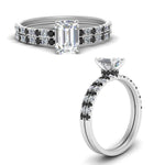 Load image into Gallery viewer, hidden-halo-half-way-emerald-cut-wedding-ring-set-with-black-diamond-in-FD9168EMGBLACKANGLE3-NL-WG

