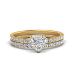 Load image into Gallery viewer, hidden-halo-half-way-heart-shaped-diamond-wedding-ring-set-in-FD9168HTANGLE3-NL-YG
