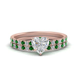 Load image into Gallery viewer, hidden-halo-half-way-heart-shaped-diamond-wedding-ring-set-with-emerald-in-FD9168HTGEMGRANGLE3-NL-RG
