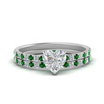 Load image into Gallery viewer, hidden-halo-half-way-heart-shaped-diamond-wedding-ring-set-with-emerald-in-FD9168HTGEMGRANGLE3-NL-WG
