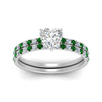 Load image into Gallery viewer, hidden-halo-half-way-heart-shaped-diamond-wedding-ring-set-with-emerald-in-FD9168HTGEMGRANGLE3-NL-WG
