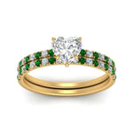 Load image into Gallery viewer, hidden-halo-half-way-heart-shaped-diamond-wedding-ring-set-with-emerald-in-FD9168HTGEMGRANGLE3-NL-YG
