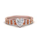 Load image into Gallery viewer, hidden-halo-half-way-heart-shaped-diamond-wedding-ring-set-with-orange-sapphire-in-FD9168HTGSAORANGLE3-NL-RG
