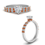 Load image into Gallery viewer, hidden-halo-half-way-heart-shaped-diamond-wedding-ring-set-with-orange-sapphire-in-FD9168HTGSAORANGLE3-NL-WG
