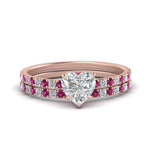 Load image into Gallery viewer, hidden-halo-half-way-heart-shaped-diamond-wedding-ring-set-with-pink-sapphire-in-FD9168HTGSADRPIANGLE3-NL-RG
