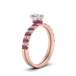 Load image into Gallery viewer, hidden-halo-half-way-heart-shaped-diamond-wedding-ring-set-with-pink-sapphire-in-FD9168HTGSADRPIANGLE3-NL-RG
