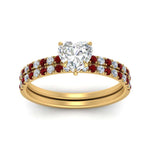 Load image into Gallery viewer, hidden-halo-half-way-heart-shaped-diamond-wedding-ring-set-with-ruby-in-FD9168HTGRUDRANGLE3-NL-YG
