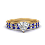 Load image into Gallery viewer, hidden-halo-half-way-heart-shaped-diamond-wedding-ring-set-with-sapphire-in-FD9168HTGSABLANGLE3-NL-YG
