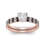 Load image into Gallery viewer, hidden-halo-half-way-heart-shaped-wedding-ring-set-with-black-diamond-in-FD9168HTGBLACKANGLE3-NL-RG
