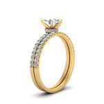 Load image into Gallery viewer, hidden-halo-half-way-marquise-cut-diamond-wedding-ring-set-in-FD9168MQANGLE3-NL-YG
