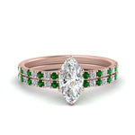 Load image into Gallery viewer, hidden-halo-half-way-marquise-cut-diamond-wedding-ring-set-with-emerald-in-FD9168MQGEMGRANGLE3-NL-RG
