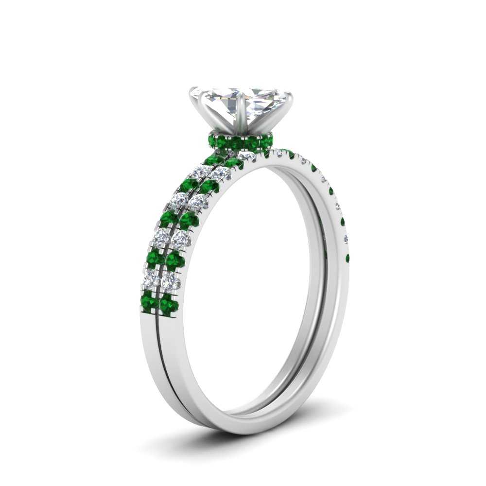 hidden-halo-half-way-marquise-cut-diamond-wedding-ring-set-with-emerald-in-FD9168MQGEMGRANGLE3-NL-WG