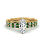 Load image into Gallery viewer, hidden-halo-half-way-marquise-cut-diamond-wedding-ring-set-with-emerald-in-FD9168MQGEMGRANGLE3-NL-YG
