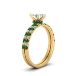 Load image into Gallery viewer, hidden-halo-half-way-marquise-cut-diamond-wedding-ring-set-with-emerald-in-FD9168MQGEMGRANGLE3-NL-YG
