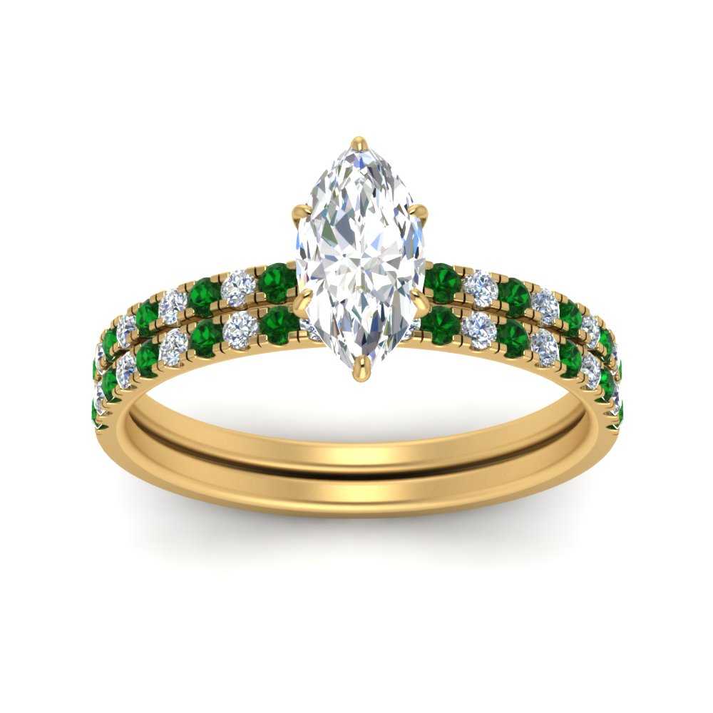 hidden-halo-half-way-marquise-cut-diamond-wedding-ring-set-with-emerald-in-FD9168MQGEMGRANGLE3-NL-YG