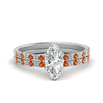 Load image into Gallery viewer, hidden-halo-half-way-marquise-cut-diamond-wedding-ring-set-with-orange-sapphire-in-FD9168MQGSAORANGLE3-NL-WG
