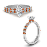 Load image into Gallery viewer, hidden-halo-half-way-marquise-cut-diamond-wedding-ring-set-with-orange-sapphire-in-FD9168MQGSAORANGLE3-NL-WG
