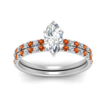 Load image into Gallery viewer, hidden-halo-half-way-marquise-cut-diamond-wedding-ring-set-with-orange-sapphire-in-FD9168MQGSAORANGLE3-NL-WG
