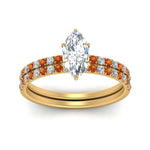Load image into Gallery viewer, hidden-halo-half-way-marquise-cut-diamond-wedding-ring-set-with-orange-sapphire-in-FD9168MQGSAORANGLE3-NL-YG
