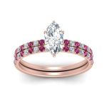 Load image into Gallery viewer, hidden-halo-half-way-marquise-cut-diamond-wedding-ring-set-with-pink-sapphire-in-FD9168MQGSADRPIANGLE3-NL-RG
